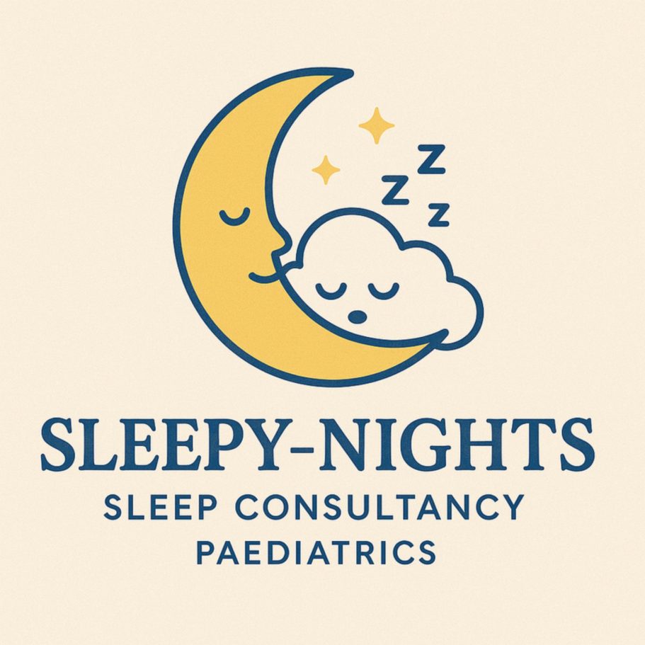 Moon and Cloud logo with stars