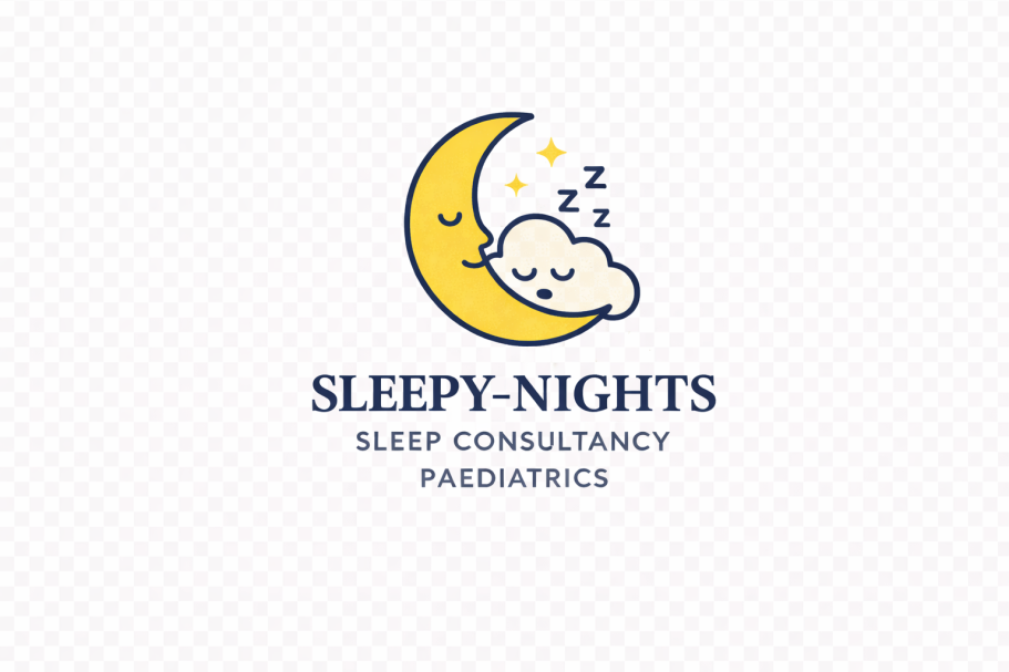 Moon and Cloud logo with stars